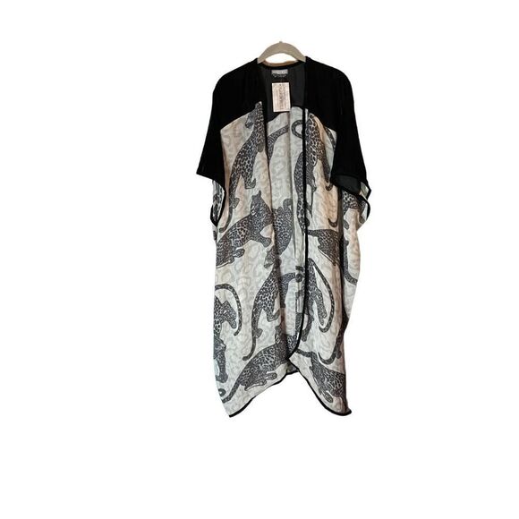 Randi & Will NWT women’s sleeveless open front animal print cardigan size large - Picture 1 of 8